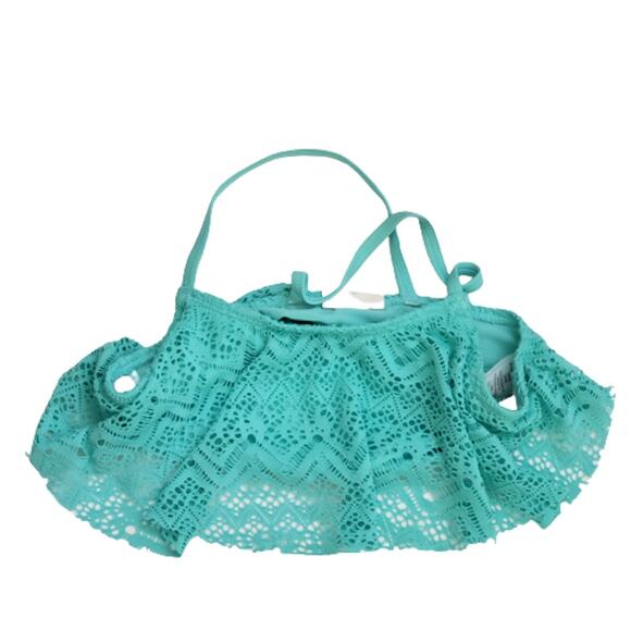 2 FOR $5 SALE Girl's Aqua Lace Crochet Bikini  Set Size M (7/8) - Picture 2 of 12